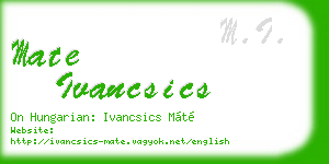 mate ivancsics business card