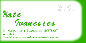 mate ivancsics business card